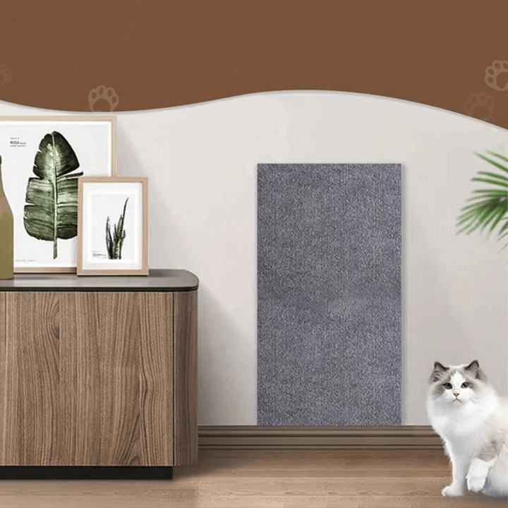 Tapis de protection anti-rayures transparent adhésif pour chats, préserve l'esthétique de vos meubles.