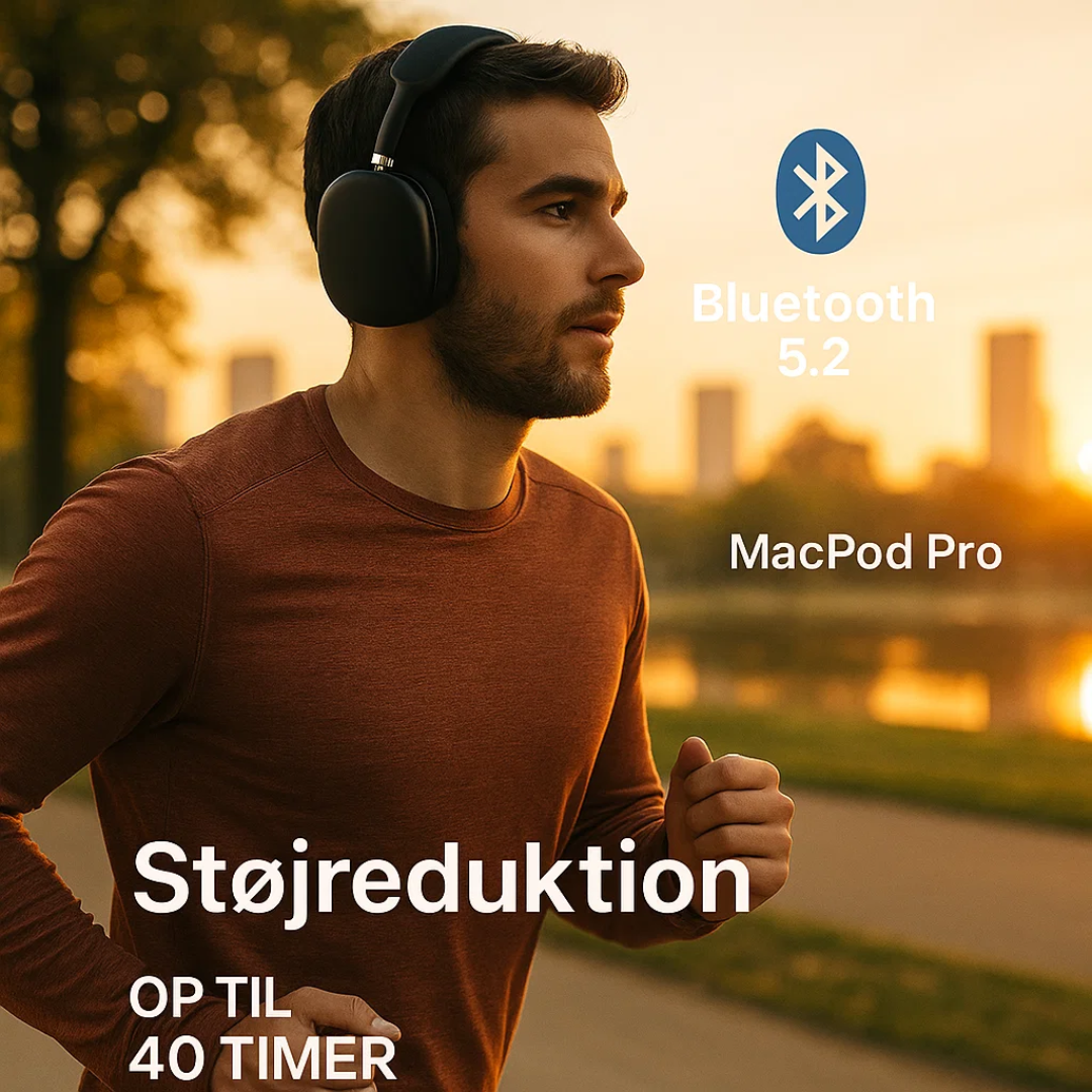 Macpod Pro casque Bluetooth pour hommes et femmes, réduction de bruit active, son de qualité.