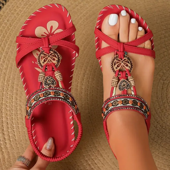 Sandales d'été Lola pour femmes, idéales pour vacances, légères, confortables et style bohème chic.