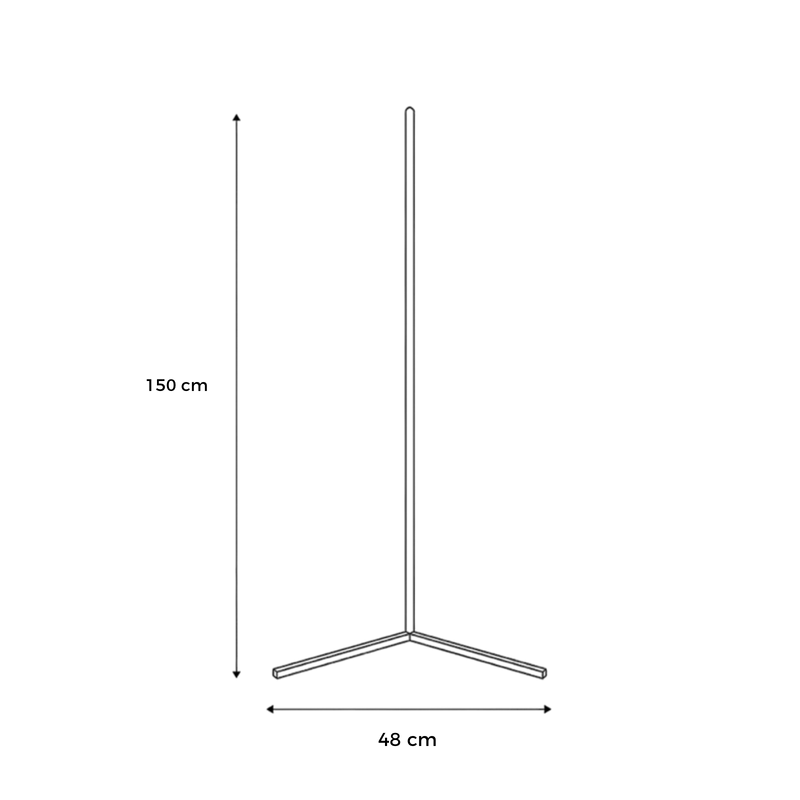 Lampadaire LED intelligent pour maison moderne, design minimaliste, idéal pour éclairage de salon ou chambre.