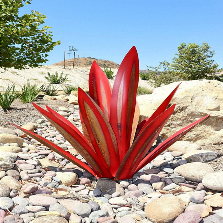 Magnifique sculpture d'agave en fer, décoration de jardin unique pour une touche rustique élégante.