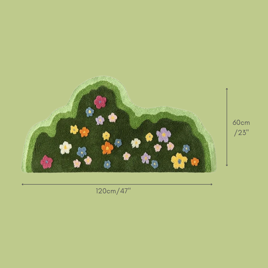 Coussin de sol GardenGlow floral antidérapant, en polyester doux, motif fleur. Confort maison pour votre intérieur.