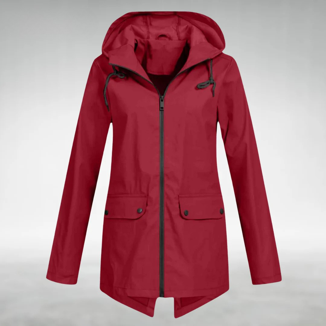 Veste imperméable élégante femme, protection pluie printemps/automne. Mode féminine chic et fonctionnelle.