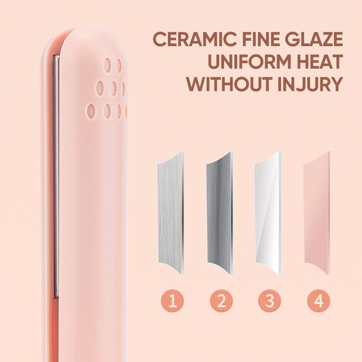 Fer à lisser portable USB pour un style parfait partout; idéal pour lissage ou bouclage de cheveux.