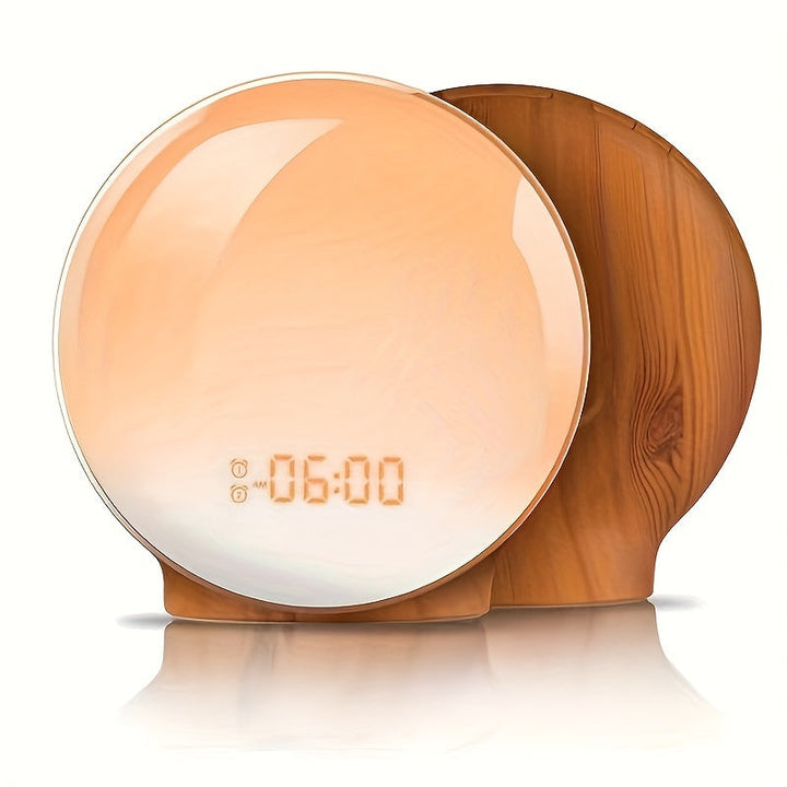 Horloge digitale USB Halo Light, fonction réveil doux et simulateur de lever de soleil pour votre chambre.
