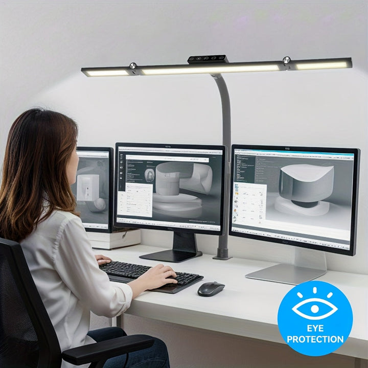 Lampe de bureau/atelier LED 18W avec col de cygne, offrant un éclairage puissant et précis pour le travail.