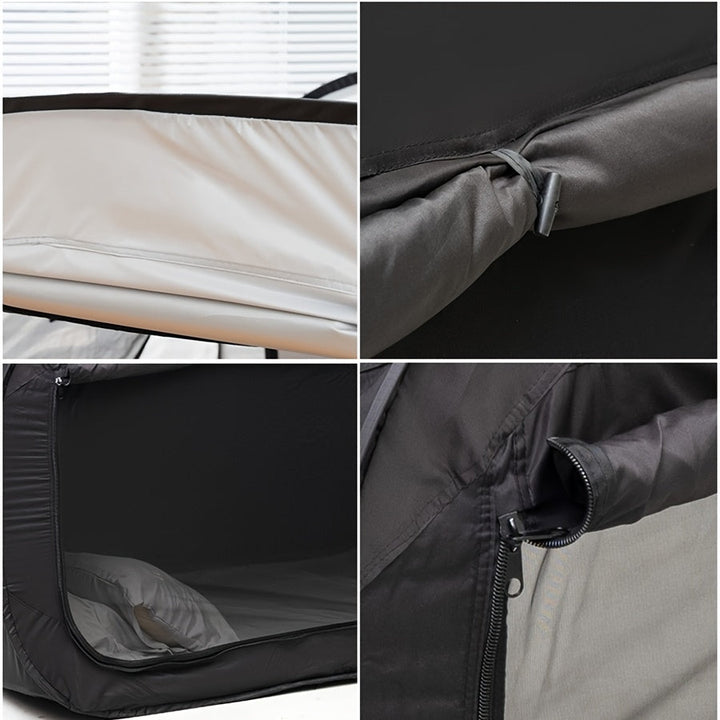 Tente-lit pliable pour camping familial, assure confort et protection enfants contre les insectes.