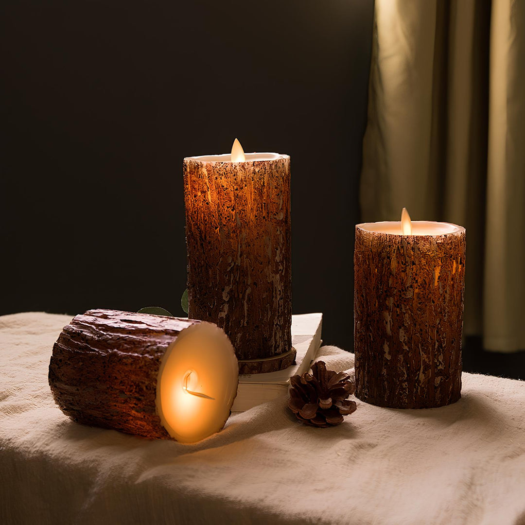 Bougies LED offrant l'illusion parfaite d'une flamme, sécurisées et diffusant une lumière chaude pour un intérieur cosy.