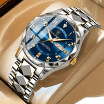 Bracelet en or inter avec cadran bleu
