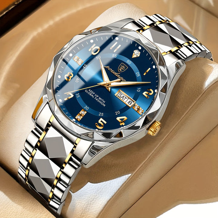 Montre sport multifonction homme, cadran noir, look dynamique et moderne.