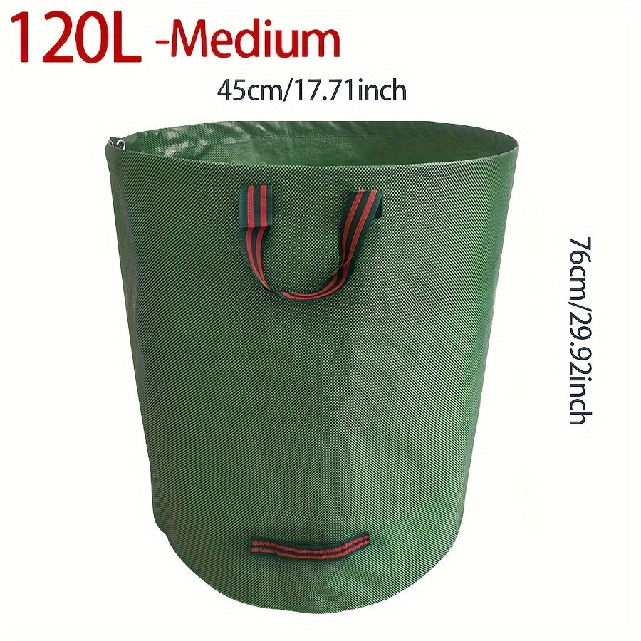 Sacs verts de grande capacité pour l'élimination des déchets de jardin, piscine et maison. Organisation.