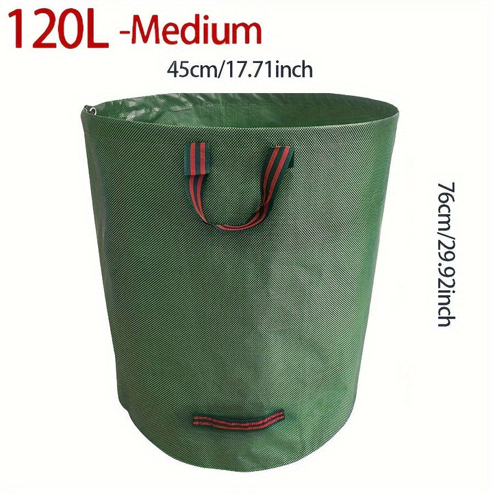 Sacs verts de grande capacité pour l'élimination des déchets de jardin, piscine et maison. Organisation.