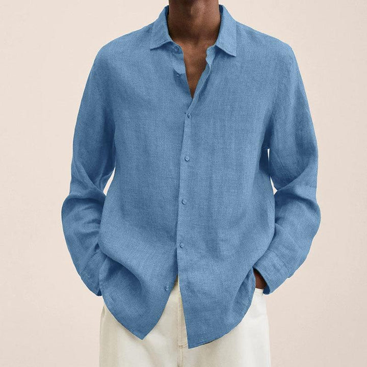 Dos chemise homme élégante à manches longues, coupe classique et confortable, mode masculine.