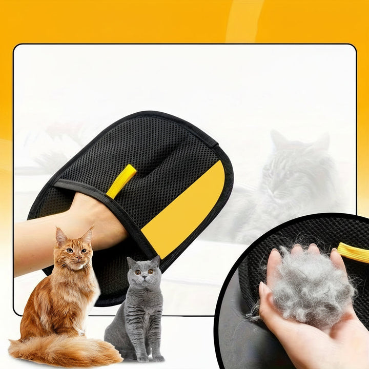 Outil de toilettage pour animaux: gants brosse en silicone pour un pelage sain et sans poils.