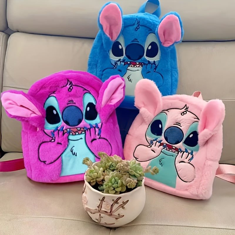 Sac à dos Stitch doux en peluche, un accessoire de voyage mignon pour les enfants aventureux.