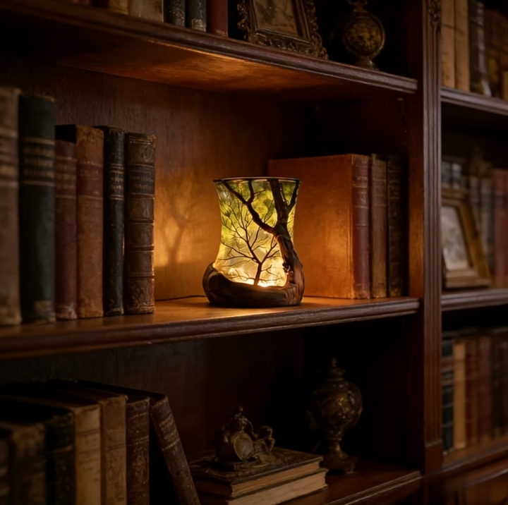 Lampe de table LED design branche d'arbre, apporte une lumière chaude et naturelle à votre intérieur.