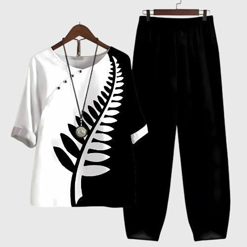 Style femme : ensemble deux pièces fluide, confortable et tendance printemps-été.