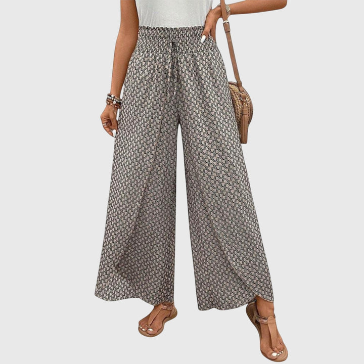 Pantalon palazzo femme élégant, taille haute, fluide. Confort et style chic décontracté.
