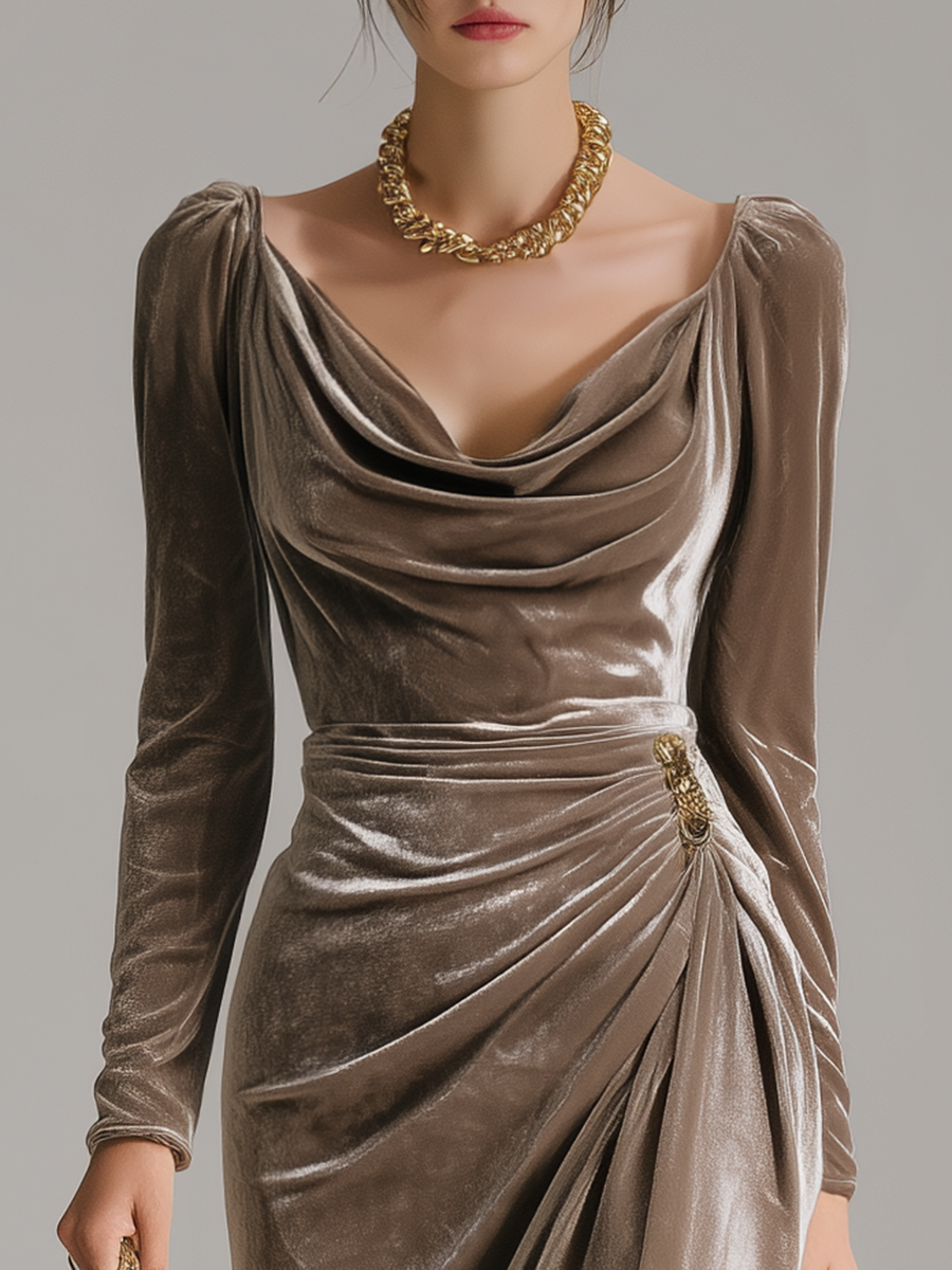 Mode féminine: robe midi intemporelle et élégante, parfaite pour la femme moderne recherchant chic et confort.