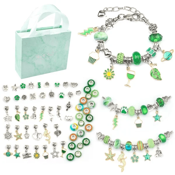 Activité manuelle ludique: kit création bracelets pour filles, perles colorées et originales.