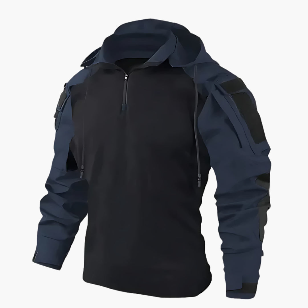 Veste homme tactique robuste et résistante pour sport, randonnée, et aventure en extérieur.