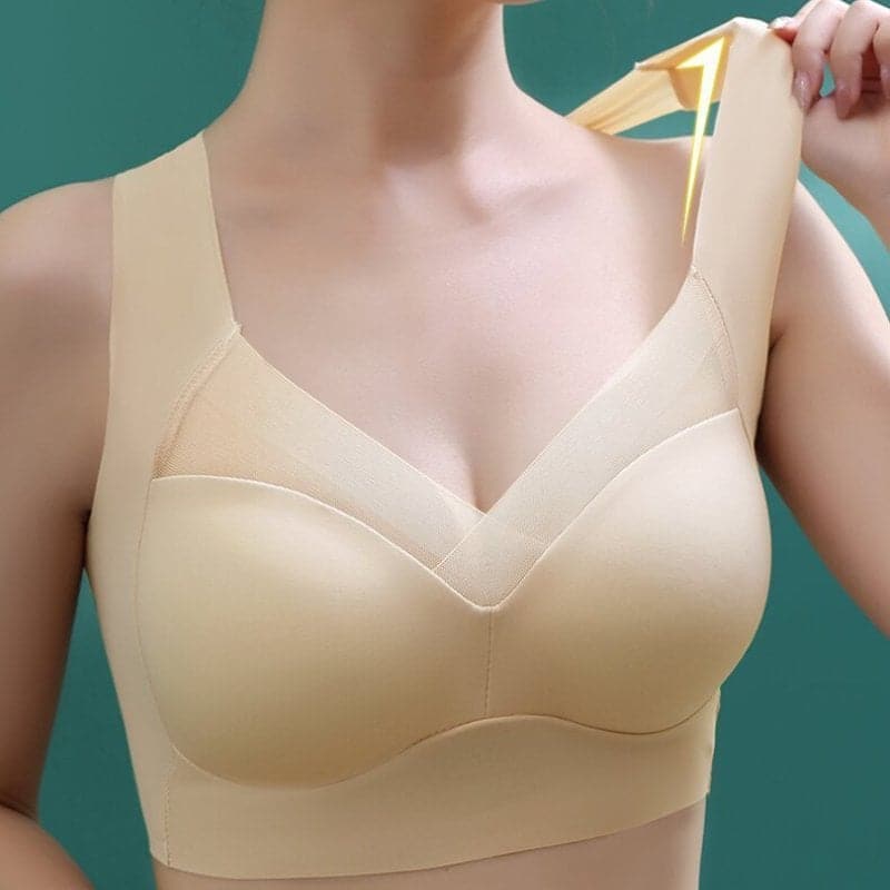 Soutien-gorge femme confort, push-up sans fil, parfait pour le quotidien.