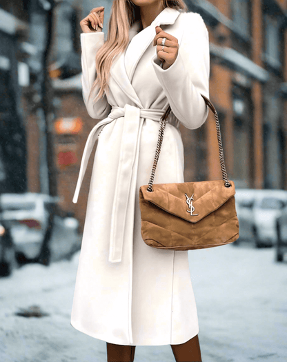 Elegant Lång Trenchcoat - Ullmix - Kvinnor