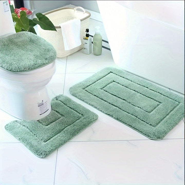 Kit de 3 tapis pour salle de bain, ultra-absorbants, texture douce en microfibre, séchage rapide garanti.