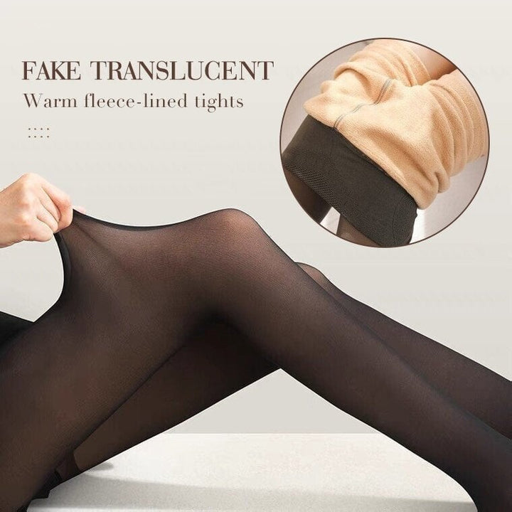 Collant thermique femme doublure polaire. Confortable, stretch, idéal pour la mode hiver.