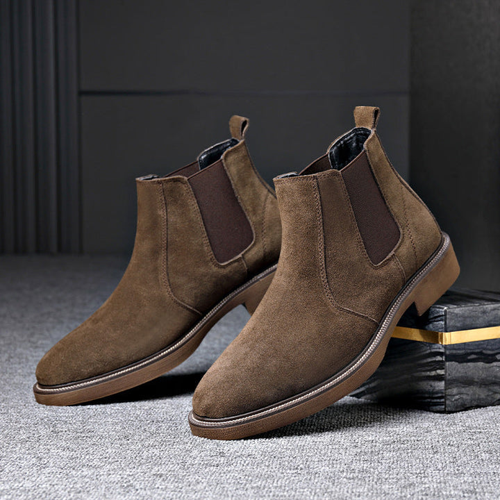 Bottines Chelsea confortables pour hommes, style casual élégant, parfaites pour le travail ou les sorties.