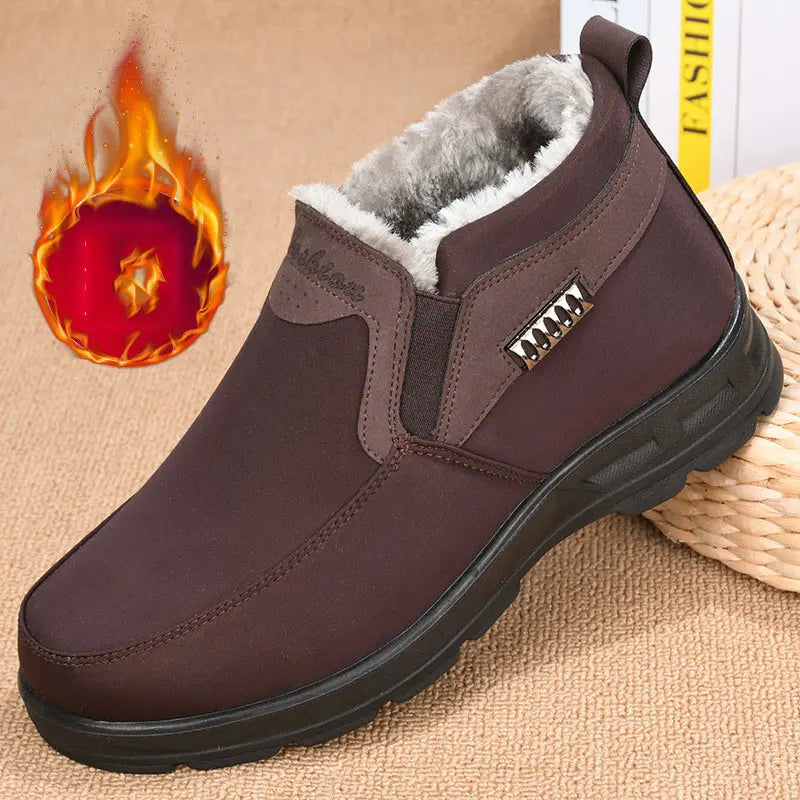 Bottes homme d'hiver thermiques et antidérapantes, parfaites pour les journées froides et la neige.