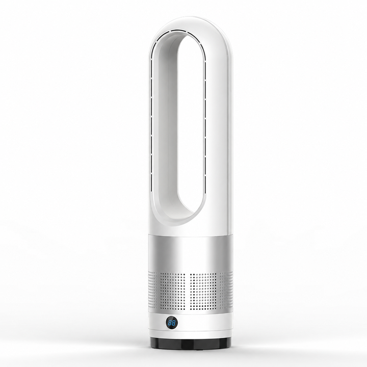 Refroidisseur d'air 3-en-1 silencieux et sans lame pour intérieur. Ventilateur compact et purificateur.