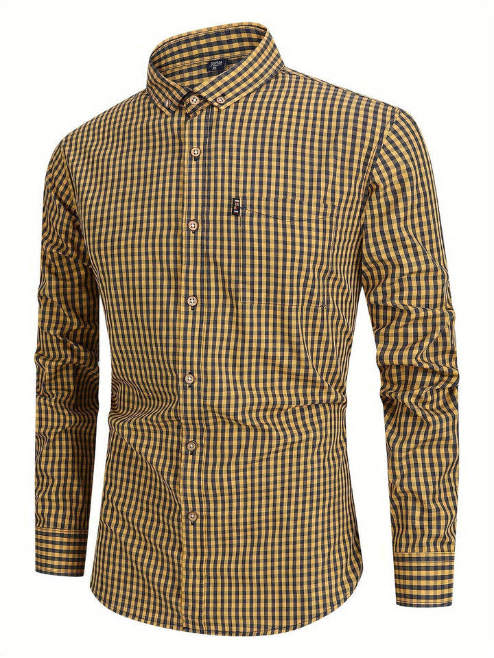 Chemise à carreaux homme, coupe confortable, col et boutons. Parfaite pour un style décontracté et moderne.