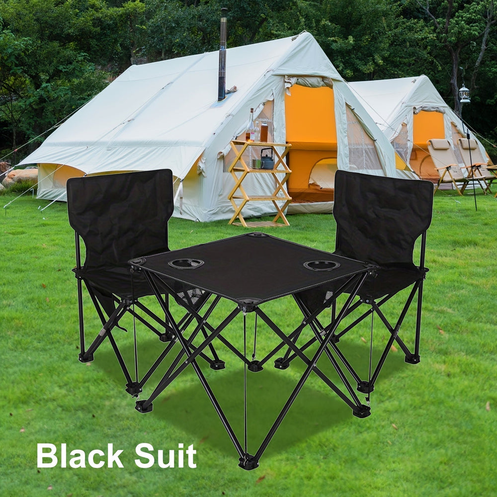 Kit de table et 4 chaises pliantes pour extérieur, léger et portable, parfait pour pique-nique et voyage.