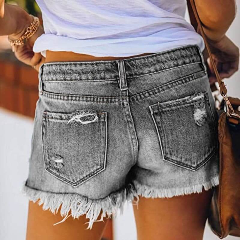 Trendiga Distressed Jeansshorts - Sommar