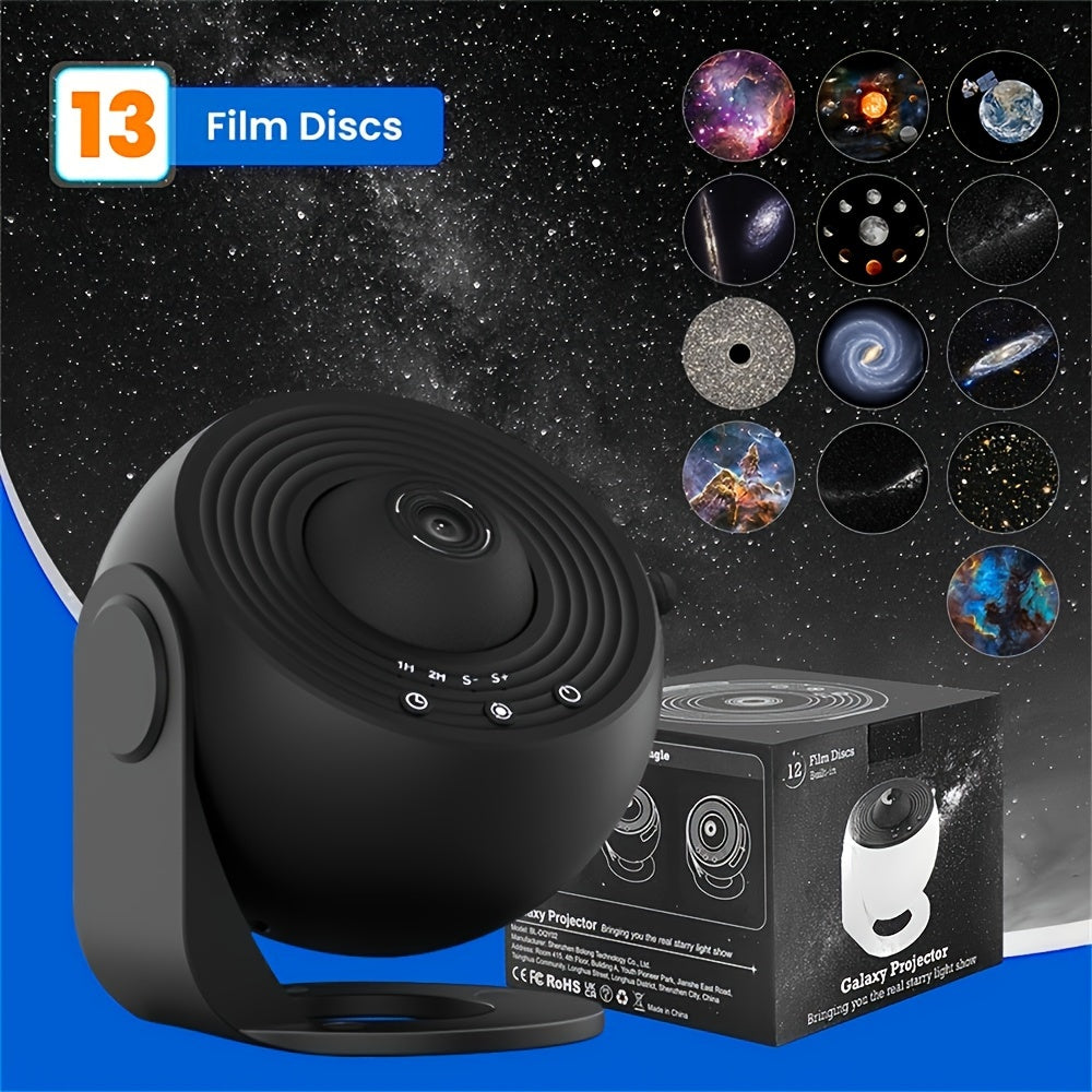 Projecteur d'étoiles USB avec minuterie, affichant un ciel étoilé et galaxie LED réalistes.