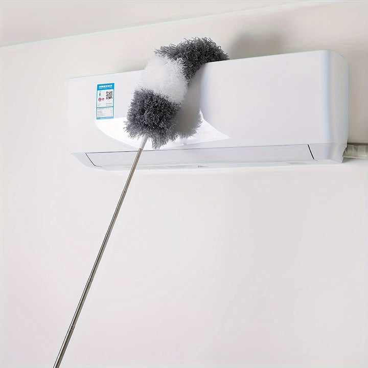 Outil d'entretien maison: plumeau microfibre télescopique, lavable et flexible pour nettoyage général et voiture.