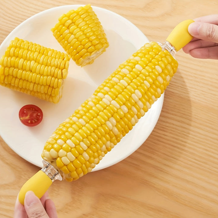 Porte-maïs durable en acier inoxydable. Profitez du maïs en épis facilement lors de vos BBQ en famille cet été.