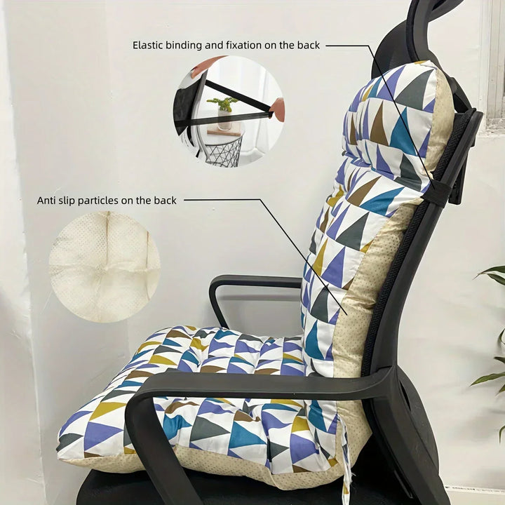 Coussin de chaise avec dossier pour un soutien ergonomique du dos à la maison ou au bureau.