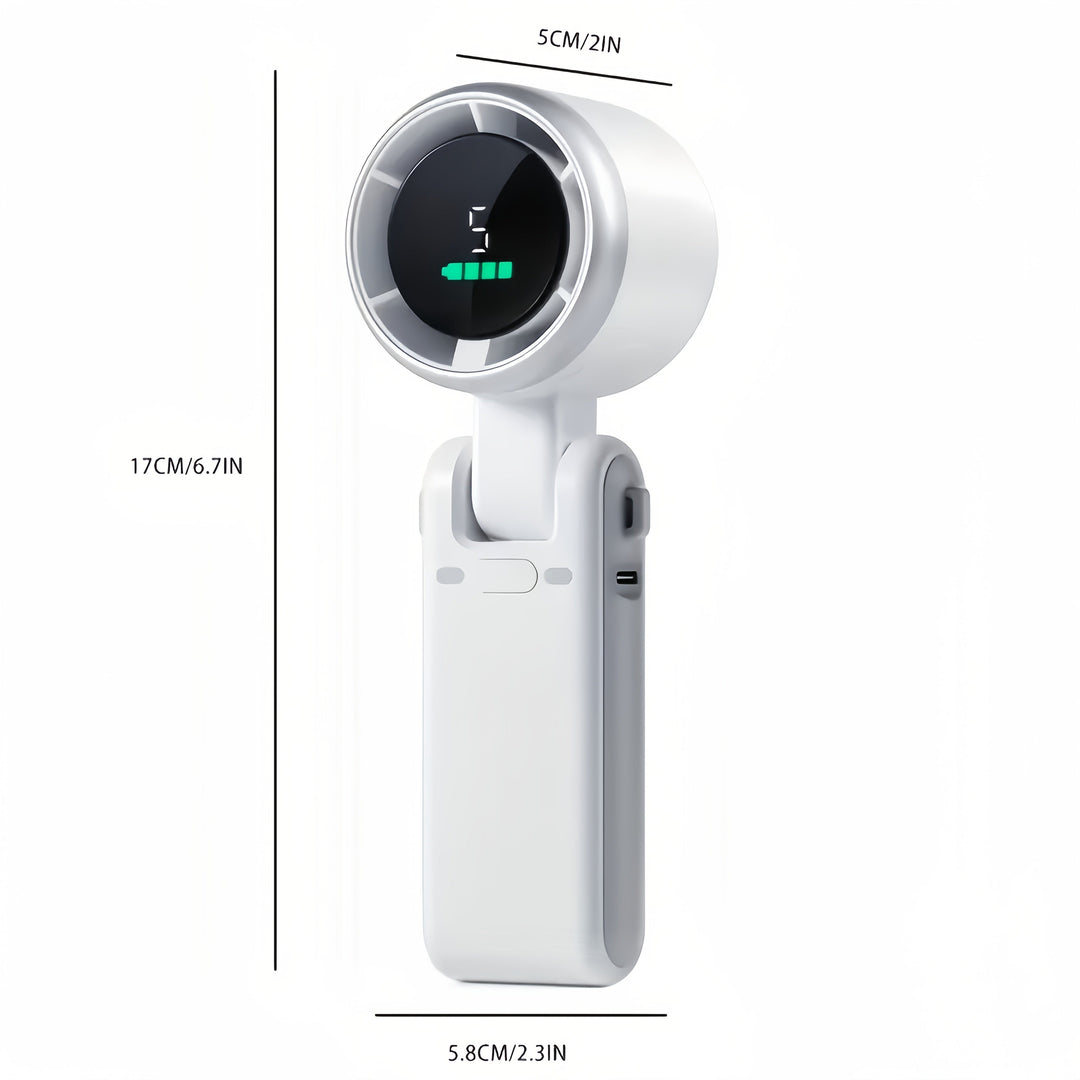 Puissant ventilateur turbo portable USB avec 5 vitesses, pour une fraîcheur maximale en tout lieu.