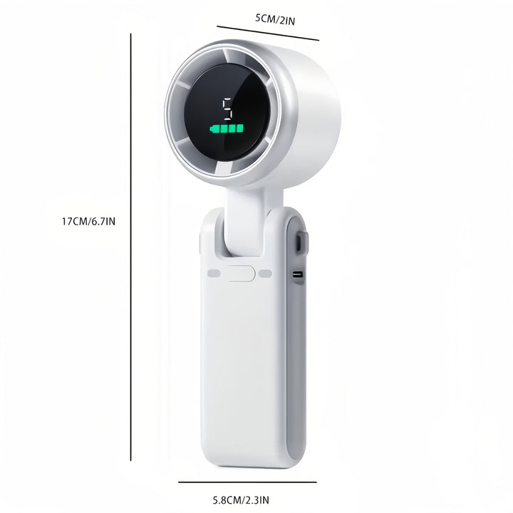 Puissant ventilateur turbo portable USB avec 5 vitesses, pour une fraîcheur maximale en tout lieu.