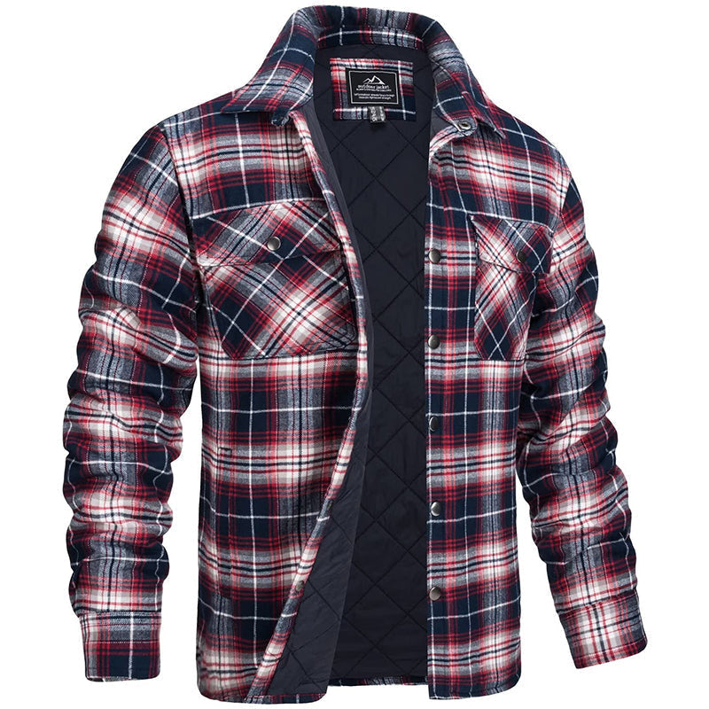 Veste de bûcheron à carreaux pour homme, coupe classique et doublure chaude, idéale pour l'automne-hiver.