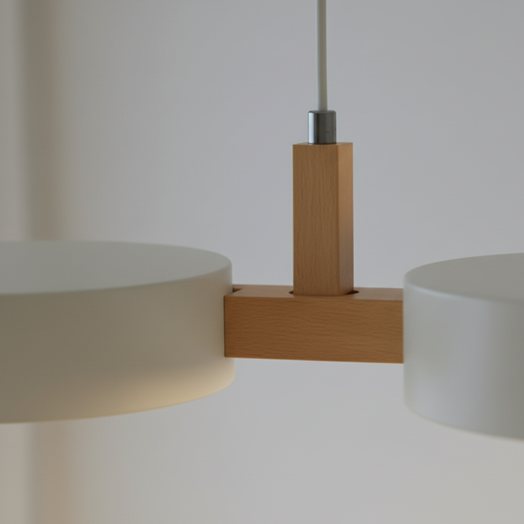 Suspension LED avec lumière réglable, design nordique pour un confort optimal en salle à manger.
