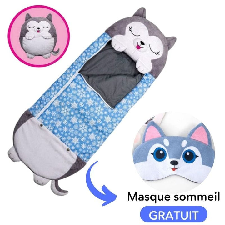 Cadeau idéal : BisouBag gigoteuse enfant animaux, se transforme en coussin de jeu. Confort polyvalent.