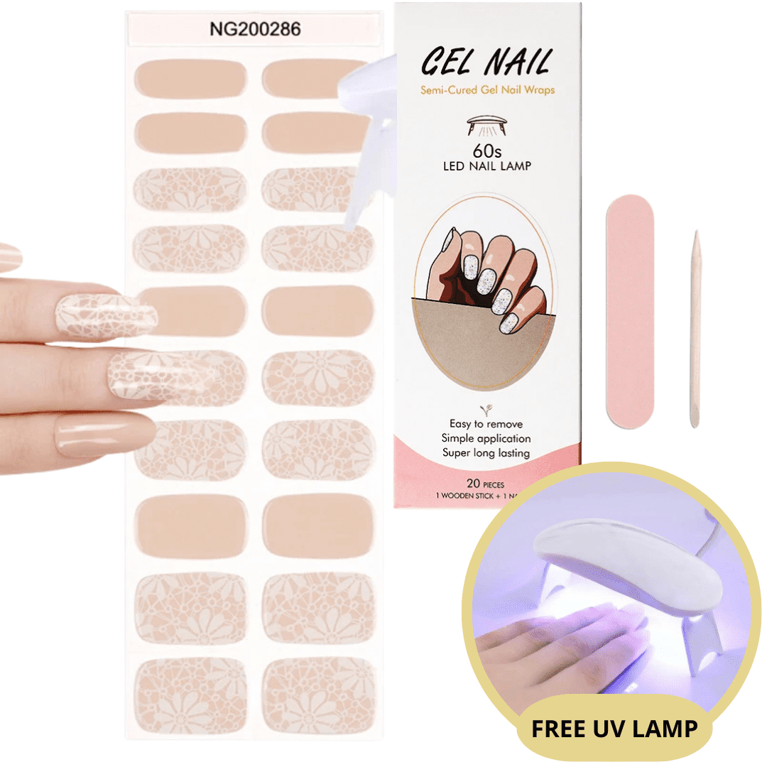Avant/Après: ongles transformés par des autocollants gel UV. Manucure parfaite sans effort.