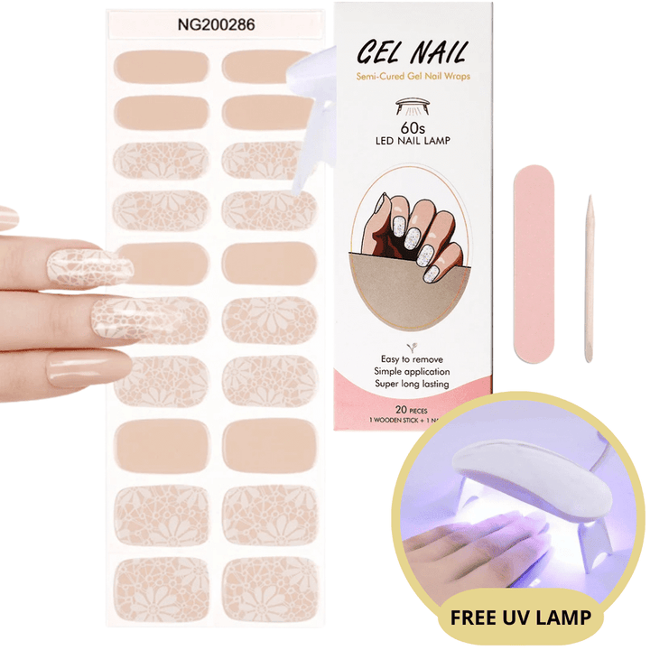 Avant/Après: ongles transformés par des autocollants gel UV. Manucure parfaite sans effort.