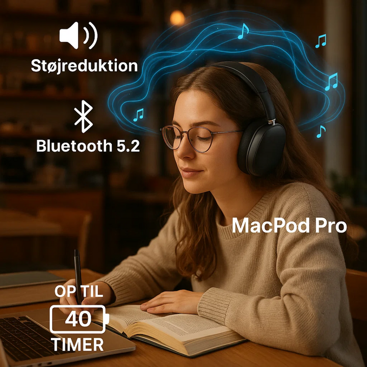 Casque Macpod Pro universel Bluetooth 5.0, conçu pour un confort longue durée, tous les jours.