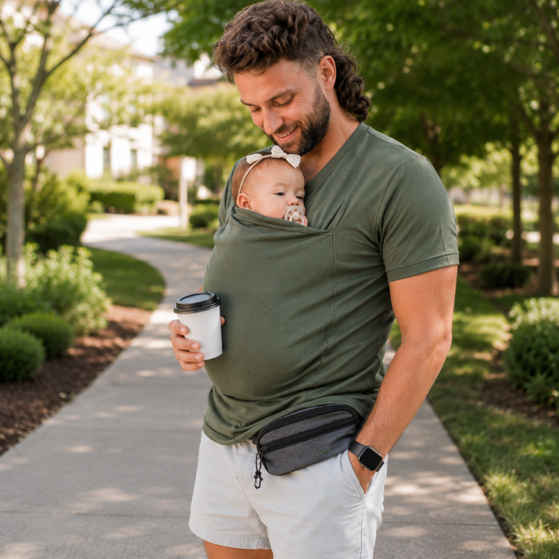 T-shirt de portage doux et respirant pour le confort de bébé et du parent. Portage physiologique.