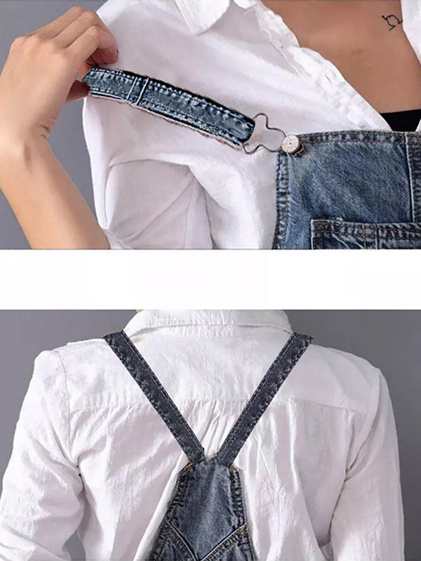 Robe salopette en denim femme, effet distressed, fente arrière. Pour un look vintage décontracté et élégant.