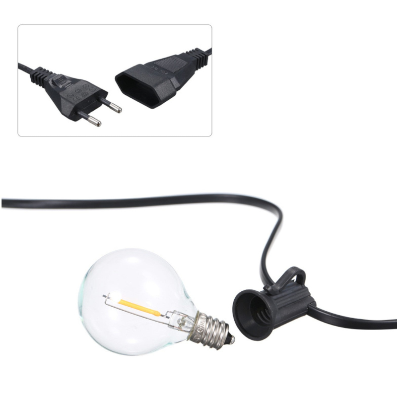Guirlande lumineuse LED étanche, parfaite pour la décoration de jardin, terrasse ou événement en extérieur.